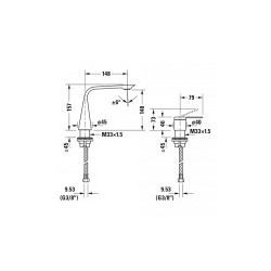 Grifería con mando separado M D.1.