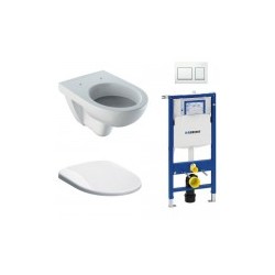 Promokit Inodoro, tanque, pulsador y asiento