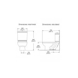 Inodoro alargado de dos piezas