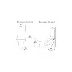 Inodoro alargado de dos piezas